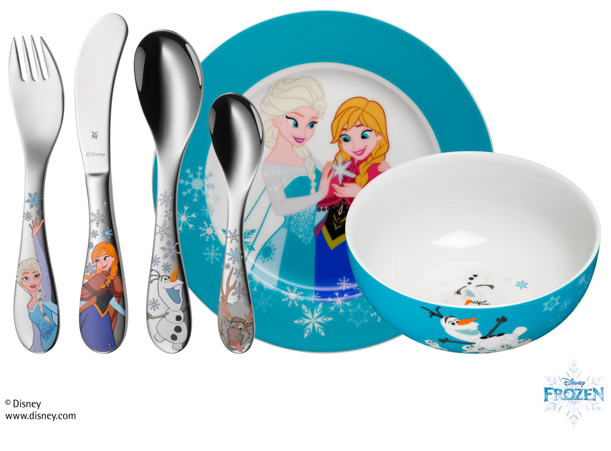 1 Set Disney Children's Tableware Elsa Frozen Baby Spoon Fork